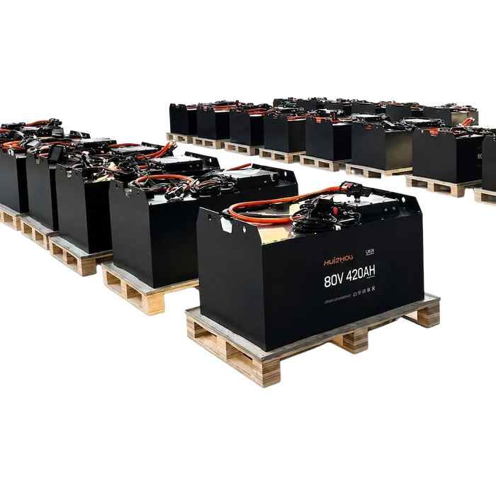Frota de baterias de lítio 80V 420Ah em paletes